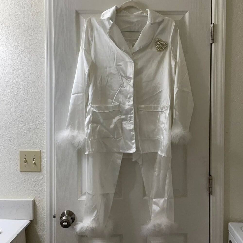 Bridal Feather Satin Pjs